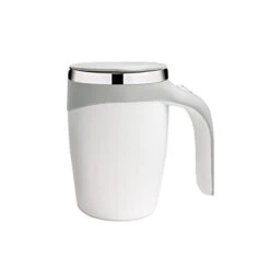 Stirring Coffee Cup, Rotating Home Office Travel Mixing Cup, Electric Stainless Steel Self-mixing Coffee Cup, Suitable For Coffee, Milk, Cocoa And Other Beverages (Light Grey)