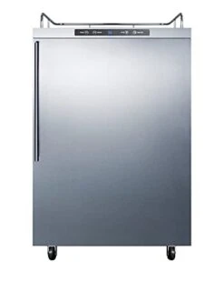 Summit Appliance SBC635MOSNKHV Freestanding Residential Outdoor Beer Dispenser With Auto Defrost, Digital Thermostat, Stainless Steel Wrapped Exterior And Professional Thin Handle