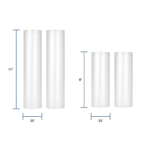 4 Rolls Vacuum Sealer Bags, 11" X 25' 2 Rolls & 8" X 25' 2 Rolls Vacuum Sealer Rolls For Food Saver, Sous Vide Bags Food Storage Freezer Sealer Bag For Cooking With BPA Free - Image 5