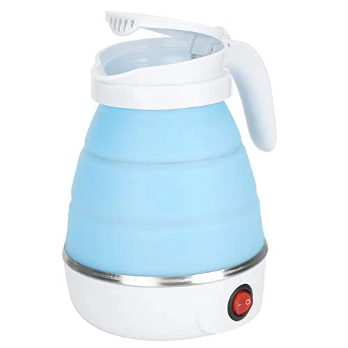 Foldable Electric Kettle, 0.6 L Electric Kettle, US 220‑240V 600W For Camping Travel(Blue)