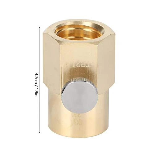 FECAMOS Refill Bottle, Household Brass Good Sealing CO2 Refill Adapter Soda Cylinder Adapter Durability Portable Convenient For Water For Home