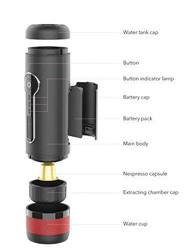 Portable Coffee Maker: 12V Travel Espresso Machine, 15 Bar Pressure Rechargeable Battery Heating Water For Camping, Driving, Home And Office - Image 4