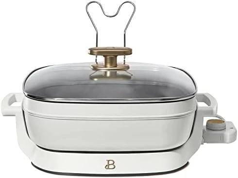 5-in-1 Electric Expandable Skillet, White Icing By Drew Barrymore, Up To 7 QT - Image 9