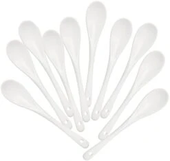 30 Pieces Ceramic Spoons,5 Inch Long Ceramic Soup Spoon Egg Spoons Teaspoons For Coffee,Ice-cream Appetizers Desserts