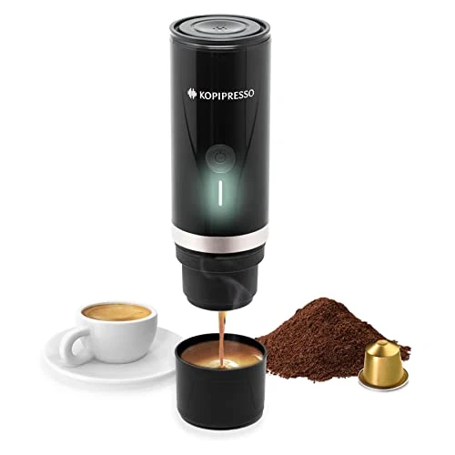 Espresso Bullet Compact Portable Espresso Maker (USB-C Powered Rechargeable) For Capsules And Ground Coffee Set For Travel Sports Outdoors Camping Office Kitchen…Espresso On The Go!