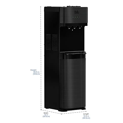 Brio Self Cleaning Bottleless Water-Cooler Dispenser With Filtration - New Black Stainless Steel - Hot Cold And Room Temperature Water. 2 Free Extra Replacement-Filters Included - Image 5