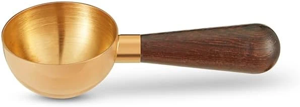 Stainless Steel Coffee Scoop, Semicircle, With Wenge Handle (Mirror Polish) - Image 6