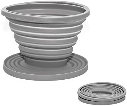 100% Silicone Collapsible Pour Over Coffee Maker Great For Travel, Backpacking, Camping, Vanlife (Gray) - Image 7