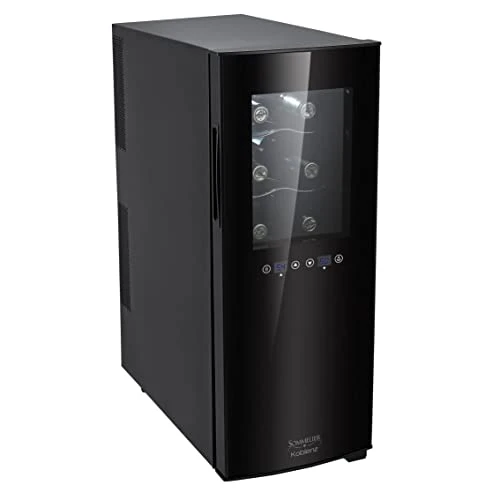 12-Bottle Free Standing Dual Zone Fridge And Chiller Wine Cooler, One Size, Black