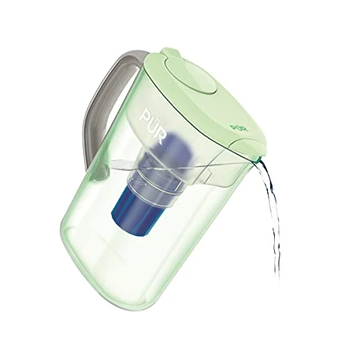 Water Pitcher Filtration System, 7 Cup, Clear/Blue - Image 8