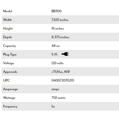 BB300S 1-Hp Bar Blender, Black 48 Oz - Image 4