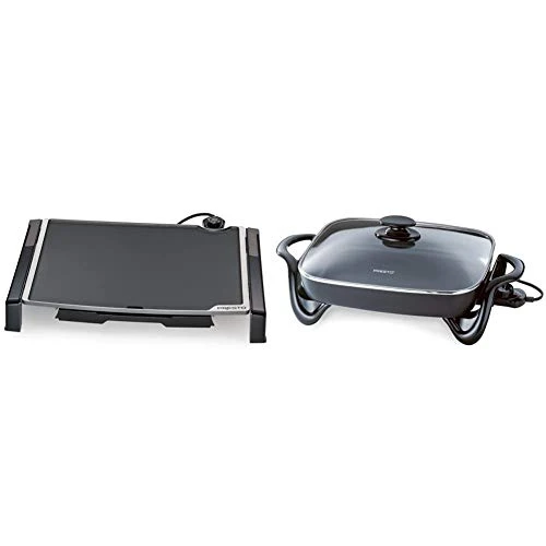 Presto 07073 Electric Tilt-N-fold Griddle, 19", Black & 06852 16-Inch Electric Skillet With Glass Cover