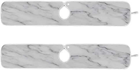 Coastal Starfish Shell Faucet Water Catcher Mat 2 Pack Seashell Ocean Nautical Theme Drying Mat Absorbent Bathroom Faucet Handle Drip Catcher Tray Bar RV Kitchen Sink Splash Guard 14x5 Inches - Image 11