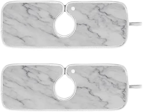 Coastal Starfish Shell Faucet Water Catcher Mat 2 Pack Seashell Ocean Nautical Theme Drying Mat Absorbent Bathroom Faucet Handle Drip Catcher Tray Bar RV Kitchen Sink Splash Guard 14x5 Inches - Image 10