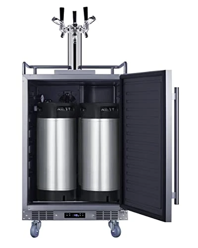 Summit Appliance BC74OSCOMTRIPLE 24" Wide Built-in Outdoor Commercial Beer Kegerator, 5.6 Cu.ft. Interior, Weatherproof, Triple Tap System, Removable Locks, Digital Thermostat, Pro Style Handle - Image 2