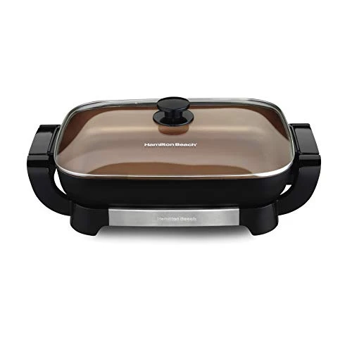 Hamilton Beach Durathon Ceramic Electric Skillet With Removable 12x15β Pan (38529K) & Durathon Ceramic Griddle Electric With 200 Square Inch PTFE & PFOA Free Cooking Surface (38519R) - Image 2