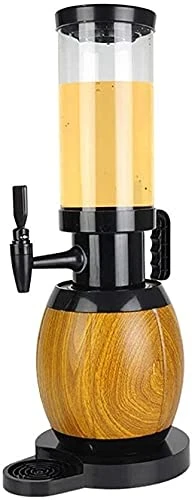 Beer Dispenser With Cooler Wood Grain Weighing Basic Beer Beverage Dispenser Removable Ice Core Bar Club Party Accessory (Color : Brown, Size : 3L)