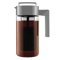Patented Deluxe Cold Brew Coffee Maker With Grey Lid Pitcher, 1 Qt, Stone