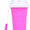 Unknown Slushy Maker Ice Cup, TIK TOK Famous Magic Cup, Travel Portable Double Layer Silica Cup Hot Summer Cooler Smoothie Silicon Cup Pinch Into Ice Children's Adult (Pink)