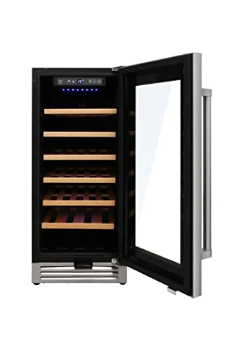 15 Inch Wine Cooler Under Counter, 33 Bottle Wine Refrigerator, Free Standing & Built-in, Single Zone, Stainless Steel, Digital Temperature Control, TWC1501 - Image 2