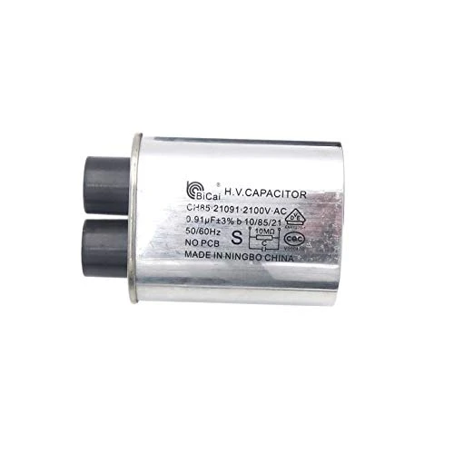Eter Star CQC Universal Household Microwave HV Capacitor Replacement 2100V 0.91uF MFD Compatible Ch85 21091 AC H.V.Capacitor 10/85/21 50/60Hz NO PCB