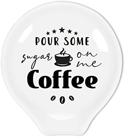Funny Coffee Quote Ceramic Coffee Spoon Holder-Coffee Spoon Rest -Coffee Station Decor Coffee Bar Accessories-Coffee Lovers Gift For Women And Men (Pour Some Sugar On Me) - Image 8
