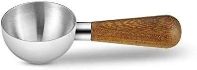 Stainless Steel Coffee Scoop, Semicircle, With Wenge Handle (Mirror Polish) - Image 5