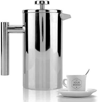 Press Coffee Pot, French Press Coffee Maker Double Walled Stainless Steel Coffee Maker French Press Tea Pot With Filter (800ML) - Image 6