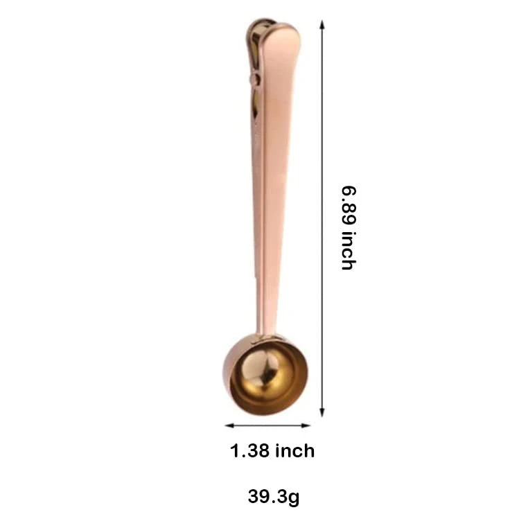 Coffee Scoop Clip Multifunctional 304 Stainless Steel Coffee Spoon With Sealing Clamp Scoop Cafe Tool Perfect For Coffee Powdered Milk Tea Kitchen Tools 2 In 1 Multifunctional Food Spoon - Image 2