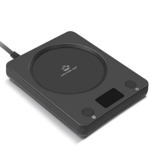 Coffee Mug Warmer Plate - Mug Warmer For Desk With Auto Shut Off, 3 Temperature Settings For Coffee, Milk, Tea Warming, Home & Office Use, Wood