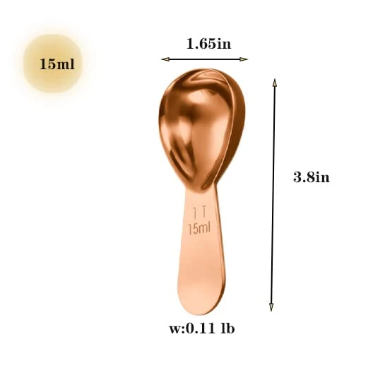 2 Pieces Stainless Steel Coffee Scoops ,The Good Stainless Steel Measuring Spoons For Coffee, Tea, And More (for Silver +Rose Gold 15ml)