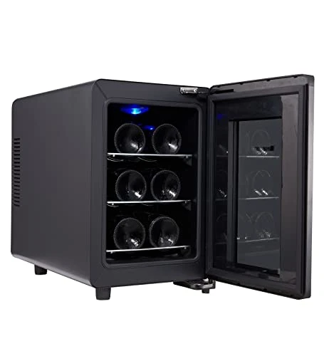 QYTECjgbx Wine Cabinet Refrigerator Wine Cooler 6 Botol Kabinet Mini Wine Cooler Untuk Rumah - Image 2