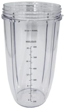 Blendin Replacement 32 Ounce Extra Large Colossal Cup Jar,Compatible With Nutribullet 600W, 900W, NB-101B, NB-101S, NB-201, NBR-0601, NBR-1201, NB9-1301, 900 Pro Series Blenders Juicers