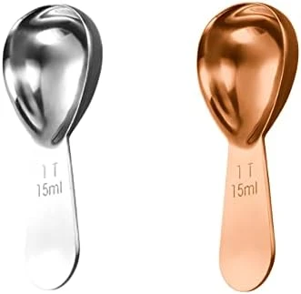 2 Pieces Stainless Steel Coffee Scoops ,The Good Stainless Steel Measuring Spoons For Coffee, Tea, And More (for Silver +Rose Gold 15ml) - Image 5