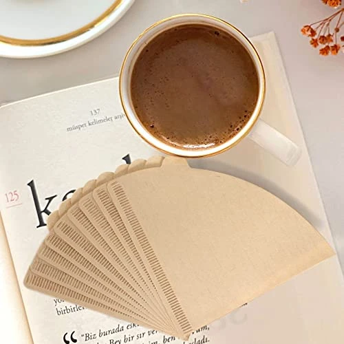 Coffee Filter, V60 Filters 02, Coffee Filters 2 Cone Paper, Small Cone Coffee Filters 1-4 Cup, 100 Count, Natural, Brown - Image 4