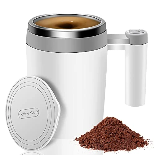 Self Stirring Coffee Mug, 400ML Stainless Steel Rechargeable Automatic Mixing Cup With Lid Auto Self Mixing Stainless Steel Cup For Coffee, Milk, Cocoa And Other Beverages