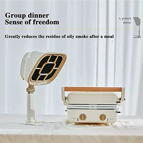 3200 Rpm Portable Desktop Range Hood,Strong Suction And Low Noise,6-Stage Height Adjustment Bbq Hot Pot Extractor,Washable, For Home, Kitchen, Hot Pot,Beige - Image 2