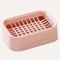 AKAAYU Drainage Soap Box Travel Soap Holder, Portable Soap Dish Soap Dispenser, Suitable For Toilet, Bathroom, Camping Gym Travel (Pink)