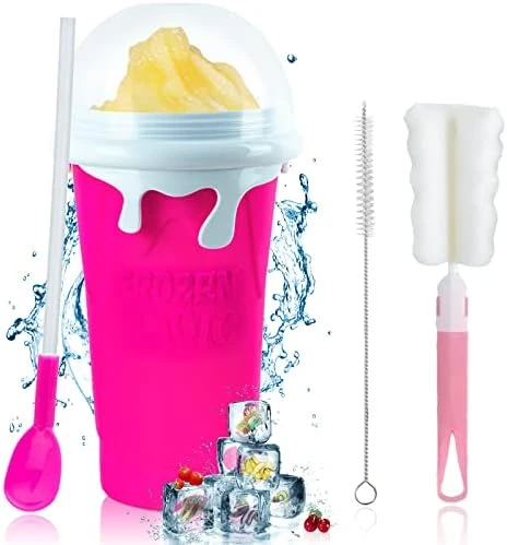 Slushy Cup Maker,Large Slushie Maker Cup 500ml,Double Layers Silicone Slushie Cup Maker Squeeze Cup,Quick Frozen Magic Slushy Maker Cup,DIY Slush Cup,Cool Stuff Gifts For Kids And Family - Blue - Image 8