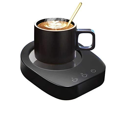 Coffee Mug Warmer - Desktop Beverage Warmer - Electric Cup Warmer Tea Water Cocoa Milk For Office Desk And Home Use 110V Best Gift For Coffee Lovers With Automatic Shut Off Function Black (Black)