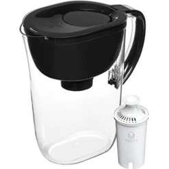 Brita Large Water Filter Pitcher For Tap And Drinking Water With SmartLight Filter Change Indicator + 1 Standard Filter, Lasts 2 Months, 10-Cup Capacity, Black
