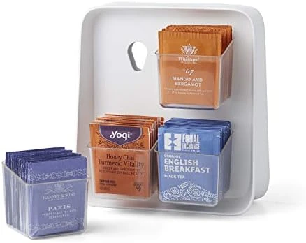 TeaStand Tea Bag Organizer With Clear Removable Bins, Cabinet Or Pantry Storage Caddy, 120-Bag - Image 5