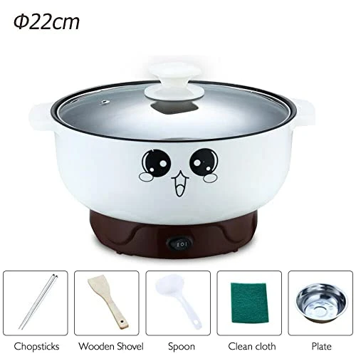 2.8L With Lid (No Steamer) Multifunction Electric Cooker Skillet Pot Wok Electric Hot Pot For Noodles Cook Rice Fried Stew Soup Steamed Fish Boiled Egg Non-stick - Image 2