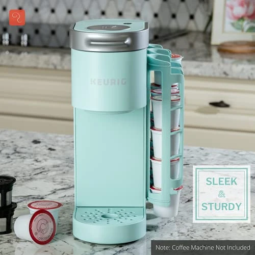 K Cup Holder For Keurig K-cup,Coffee Pod Storage, Side Mount | Wall Mount, Perfect For Small Counters (2 Rows/For 10 K Cups, OASIS BLUE) - Image 5