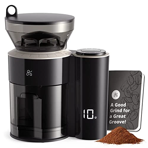 Burr Coffee Grinder - A Precise Coffee Bean Grinder For Everything From Espresso To Cold Brew | Built In Coffee Scale For A More Consistent Grind (Onyx Black) | Designed In St. Louis