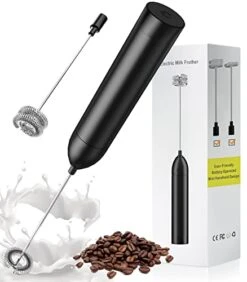 Matcha Whisk/Milk Frother, Aluminum Alloy | Basecent Battery Operated | Milk Frother Handheld For Matcha Lattes, Green Tea, Coffee Cappuccino Other Drinks - Kitchen Utensils & Gadgets - Black