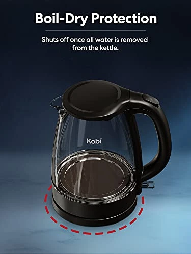 Electric Kettle 1.7 Liter Borosilicate Glass, Cordless With LED Light, Scratch And Rust Resistant. Auto Shut-Off With Boil-Dry Protection, Heat Resistant Handle, Rapid Boil, BPA Free - Image 3