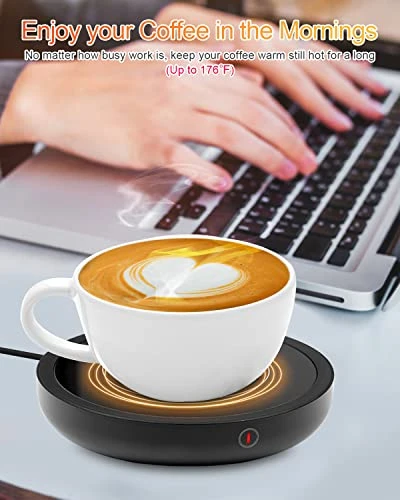 Coffee Mug Warmer, Electric Cup Warmers Candle Warmer For Office Home Desk Use, Smart Cup Warmer Beverage Coaster For Hot Coffee Tea Milk(Up To 176F/80C) - Image 3