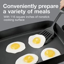 Electric Skillet With Lid, 116 Sq. In. Nonstick Cooking Surface For Frying, Sauteing, Simmering And Braising, Adjustable Temp 200° To 400° F, Black (38526PS)