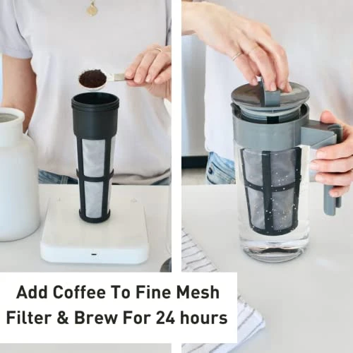 Patented Deluxe Cold Brew Coffee Maker, 1 Quart, Black - Image 3